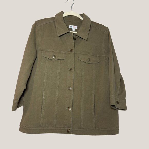 Women's Denim & Co. Button Front Jacket, Large - Picture 1 of 5